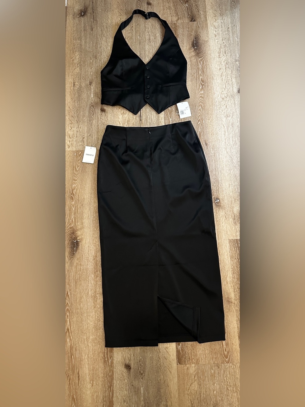 Sexy Suit Two Piece Forever 21 Black High-Waist Pencil Skirt